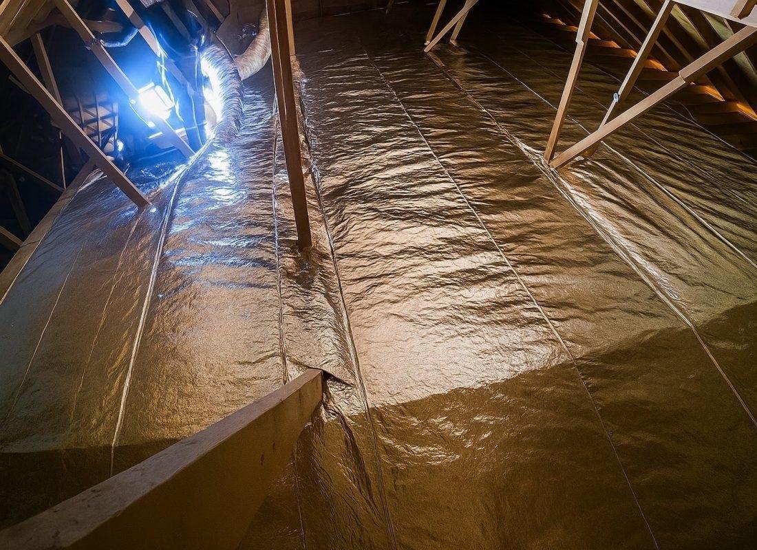 AttiicELEVATE reflective insulation installed in a residential attic